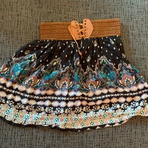 Aztec pattern skirt with built in shorts